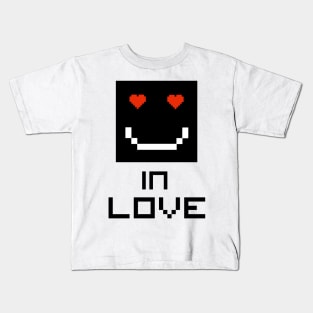 pixel face is in love Kids T-Shirt